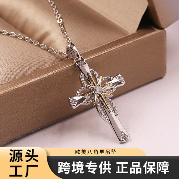 Wholesale Summer New Cross Necklace Double-Layer Accessory