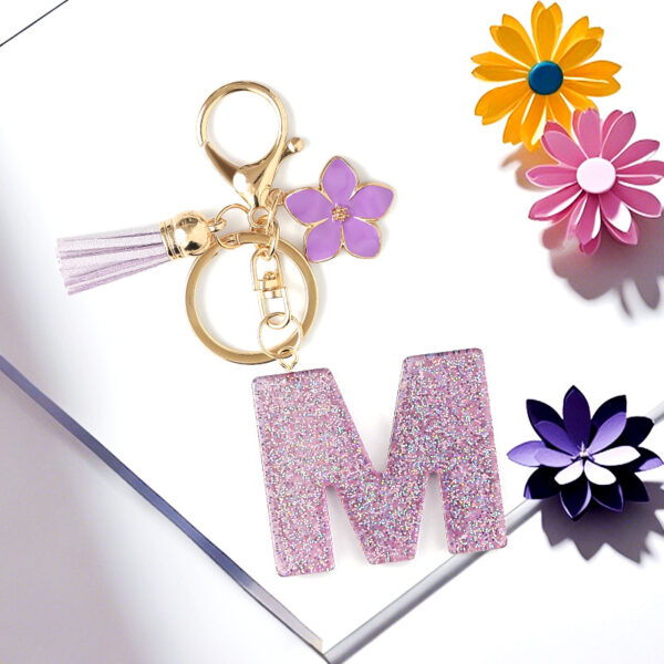 O1CN01zMxuQ01IUPwJE4XJK_2219851760896-0-cib Wholesale Sparkling wder 26 English Letter Resin Keychain