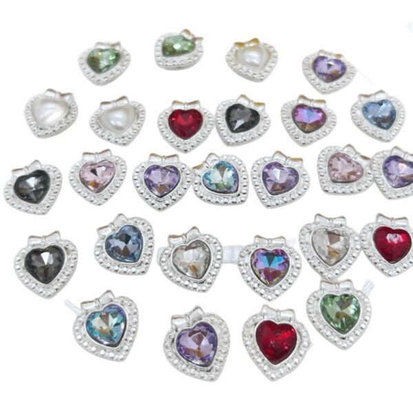 Wholesale Alloy Heart-Shaped Heart Eight-Hole Multi-Color Spacer Crystal Beads