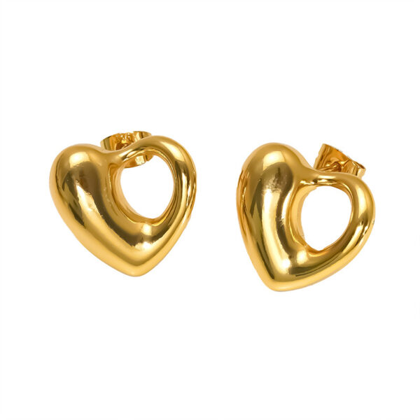 O1CN01zS1zcp2NGI1n4M4RZ_2217889189935-0-cib Wholesale Stainless Steel 18K Gold Plated Heart Inlaid Shell Stud Earrings