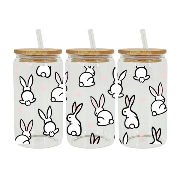 Wholesale UV transfer sticker glass crystal label Crystal sticker 16oz glass cup 23cmX11cm