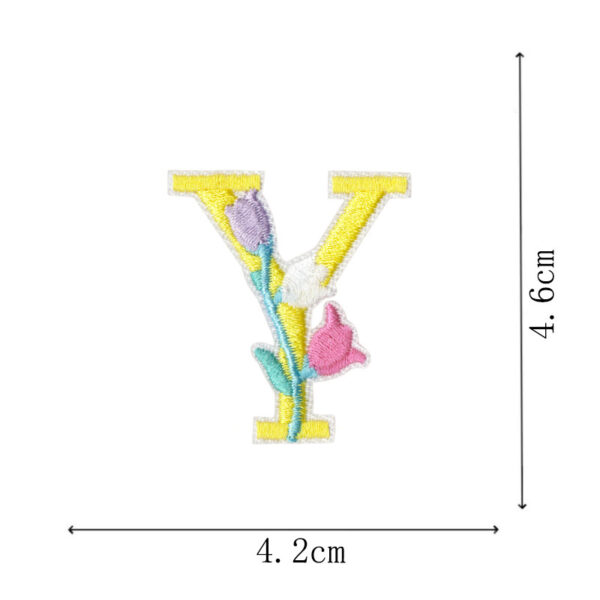 Wholesale Cartoon 26 Flower Letter Fabric Patch Graduation Cap Embroidery Patch