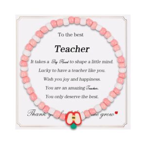 Pink millet beads apple+to the best teacher