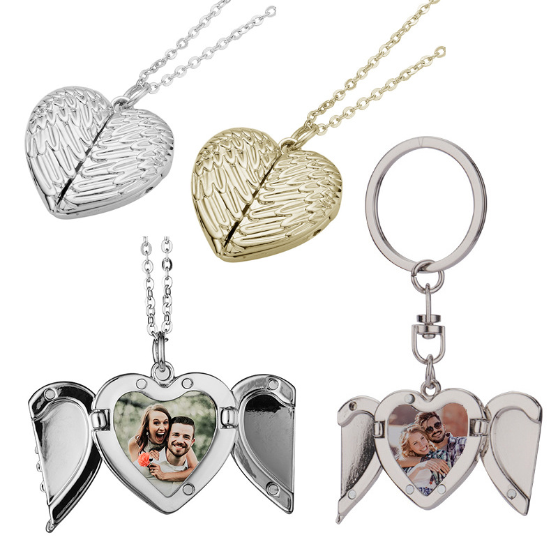 Wholesale Valentine's Day angel wings cole heart-shaped pendant necklace