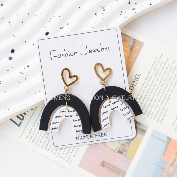 Wholesale Valentine's Day arched love ear acrylic earrings