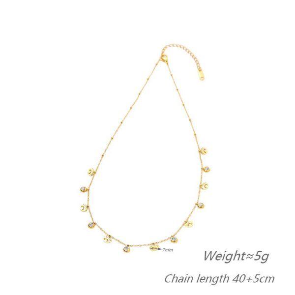 Wholesale Diamond studded eye pendant titanium steel necklace