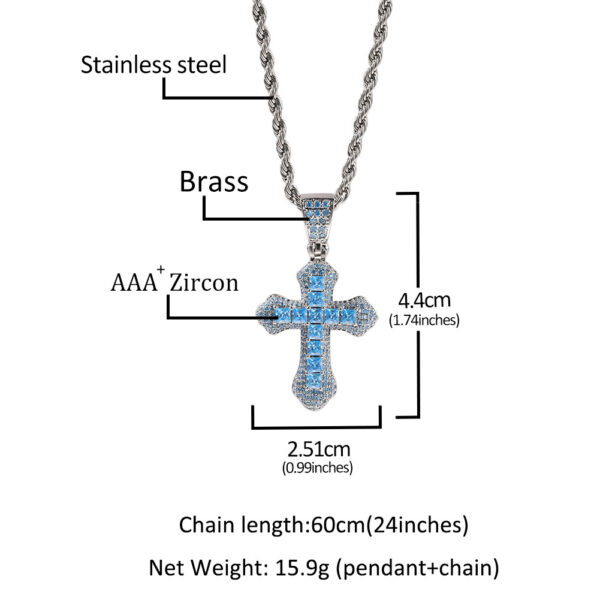 O1CN01zWSJr41vqdqGRtk3a_2452566224-0-cib Wholesale Blue zircon red cross pendant men's necklace