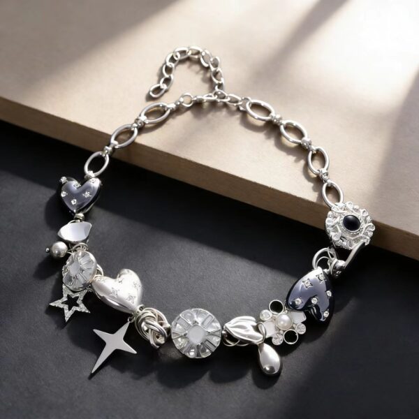 O1CN01zXKjAa1x6VZ8wgdAp_2218560116394-0-cib Wholesale Punk style heart-shaped flower star pendant necklace