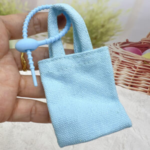 Blue corded cloth bag