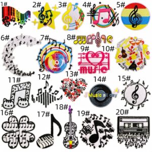 Musical note cloth stickers set of 20 pieces