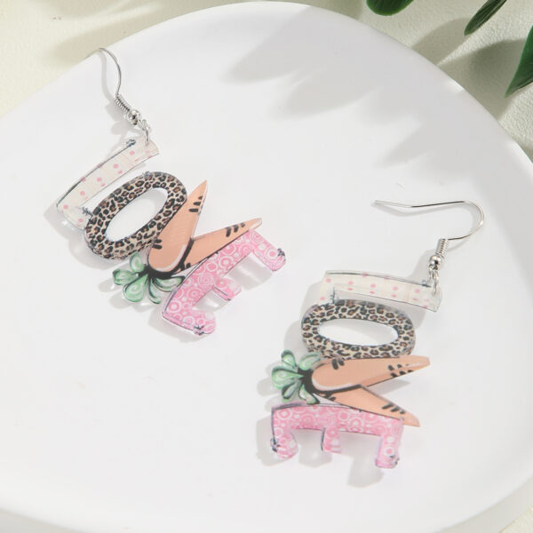 Wholesale Easter colored letter carrot acrylic earrings