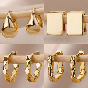 Wholesale Gold Geometric Solid Square Atmospheric Earrings