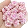 Wholesale 10pcs15mm AB color plum blossom dual color acrylic beads