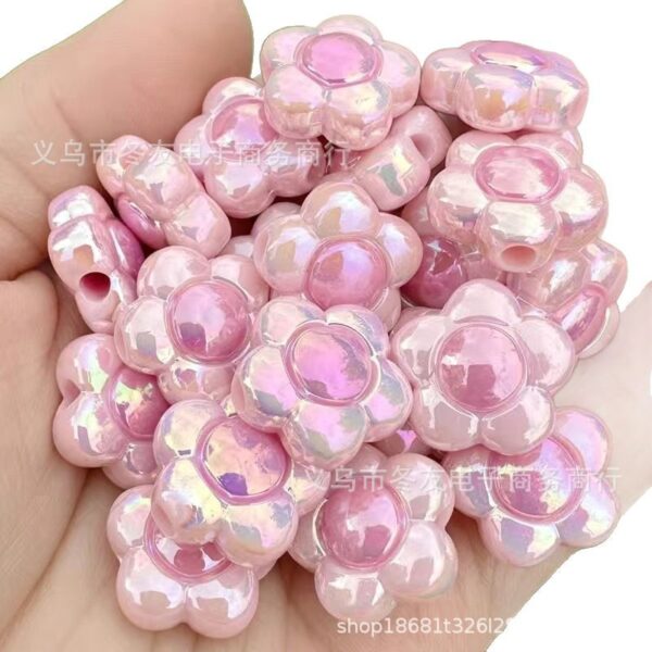 Wholesale 10pcs15mm AB color plum blossom dual color acrylic beads