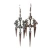 Wholesale Gothic silver pointed filigree long earrings