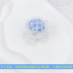 Blue bouquet-white gauze