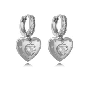 White Gold White Diamond Love 1 pair