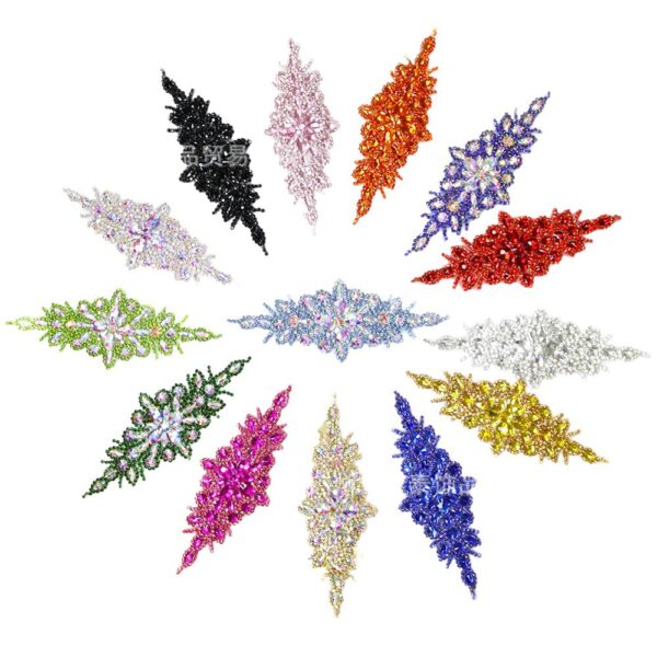 Wholesale Dingzhu rhinestone hot melt adhesive back adhesive flower sticker