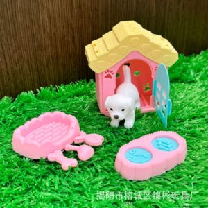Dog house three-piece set + puppy