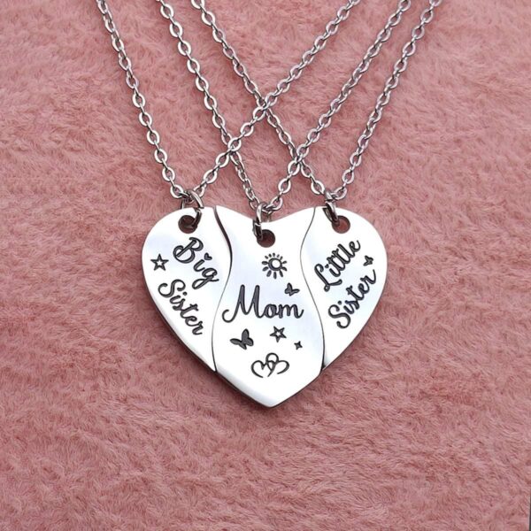 Wholesale Stainless steel heart-shaped puzzle letter necklace set