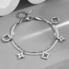 Wholesale Titanium Steel O Double-layer Four-leaf Clover Bracelet