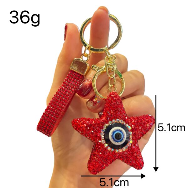 Wholesale Full Rhinestone Star Demon Eye Car Keychain