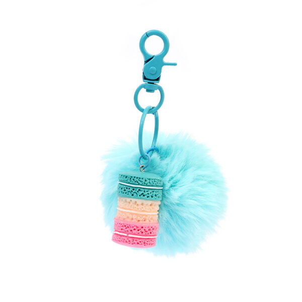 Wholesale Colorful cute furry ball plush keychain