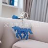 Wholesale New Creative Cartoon Unicorn Keychain, Korean Velvet Rhinestone-Studded Zodiac Horse Keychain, Commemorative Gift