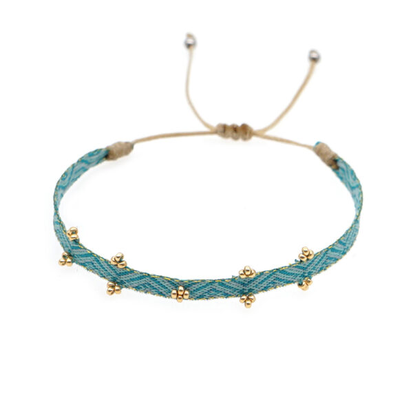 Wholesale Hand-woven Stacked Bracelet Women's Colombian Ribbon Woven Beaded Rice Beads Hand Rope