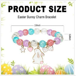 Pink tail bunny bow tie bracelet