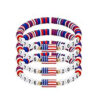 Wholesale Independence Day Surfing Style Flag Beaded Bracelet