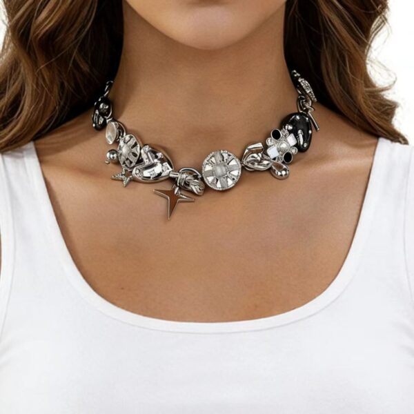 O1CN01ziSZTp1x6VZ8ImtMK_2218560116394-0-cib Wholesale Punk style heart-shaped flower star pendant necklace