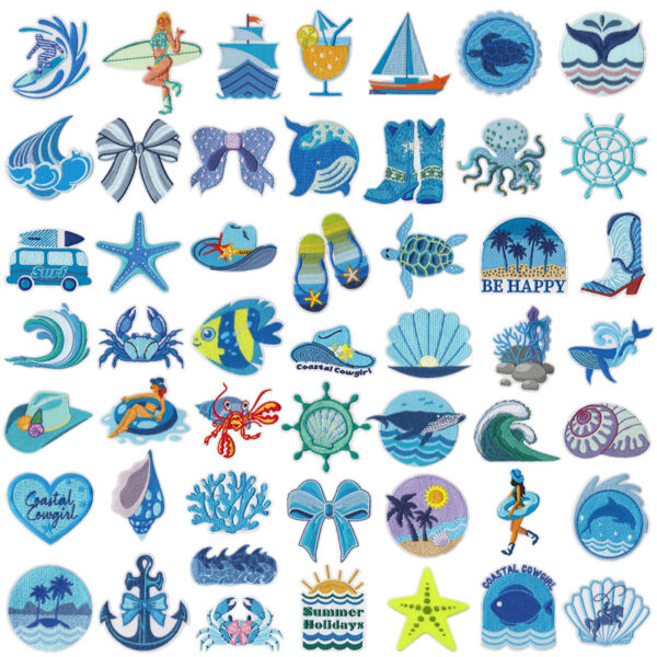 Wholesale Holiday Beach Surfer Girl Embroidery DIY Patches