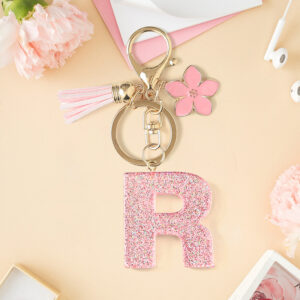 Pink r keychain