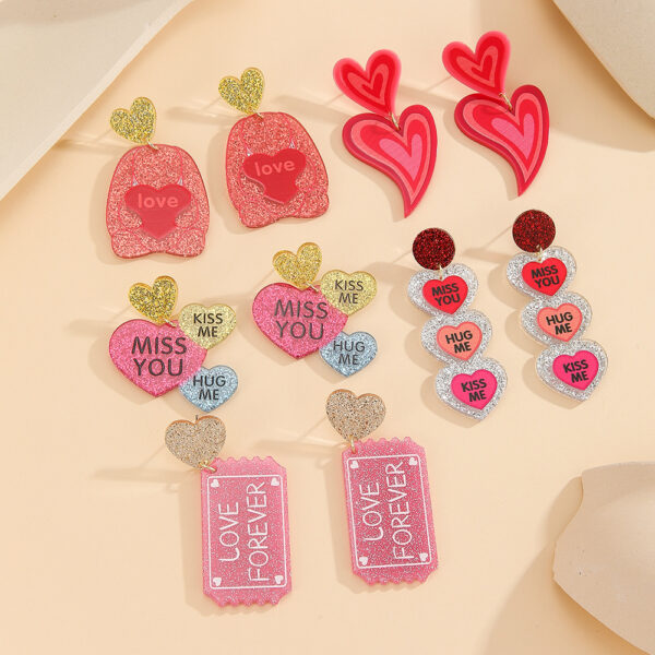 O1CN01zjPRRV2BSrPLFk6ve_2210951808338-0-cib Wholesale Valentine's Day Love Text Acrylic Earrings