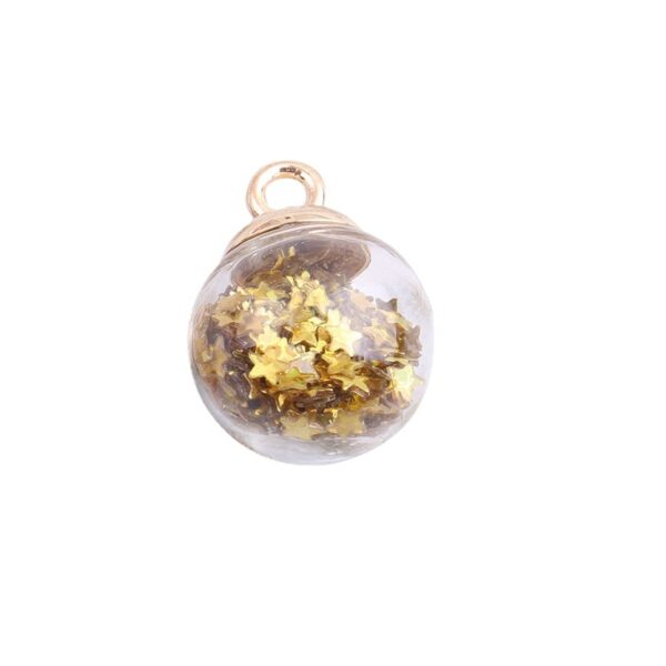 Wholesale Colored transparent star glitter crystal glass ball beads