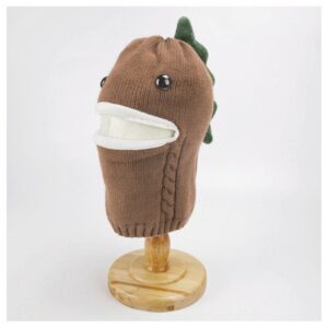 Open dinosaur plus velvet-coffee color