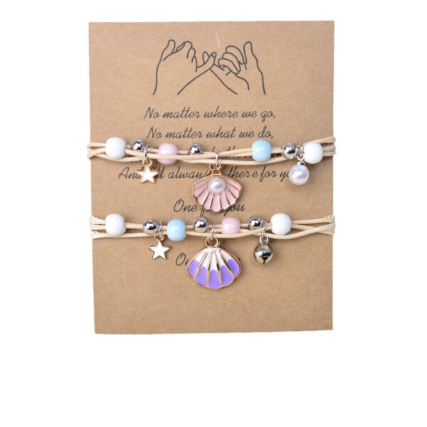 Wholesale hand woven bracelet starfish shell small bell student girlfriends gift friendship