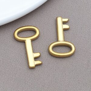 T2372-gold stainless steel key-13x22x3mm aperture 4x9mm-1.9g
