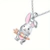 Wholesale Cute Cartoon Pink Rabbit Necklace