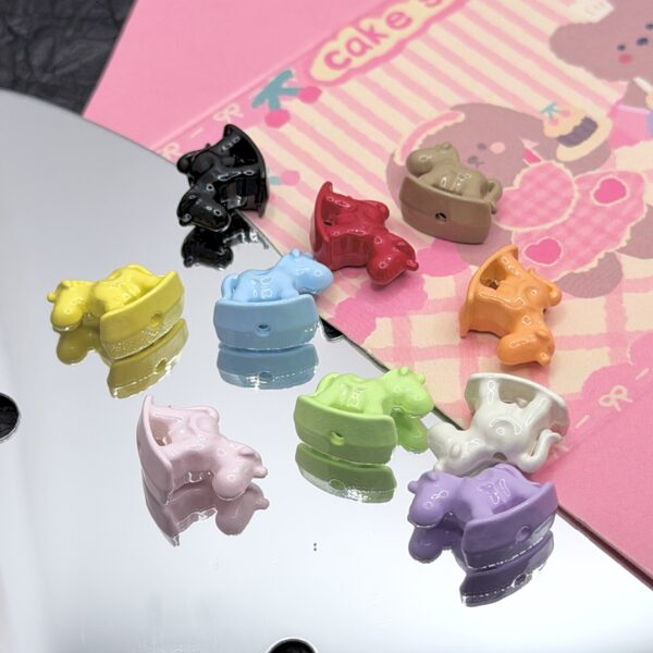 Wholesale DIY Colorful Rocking Horse Solid Color Beaded Alloy Accessories for the Year of the Horse