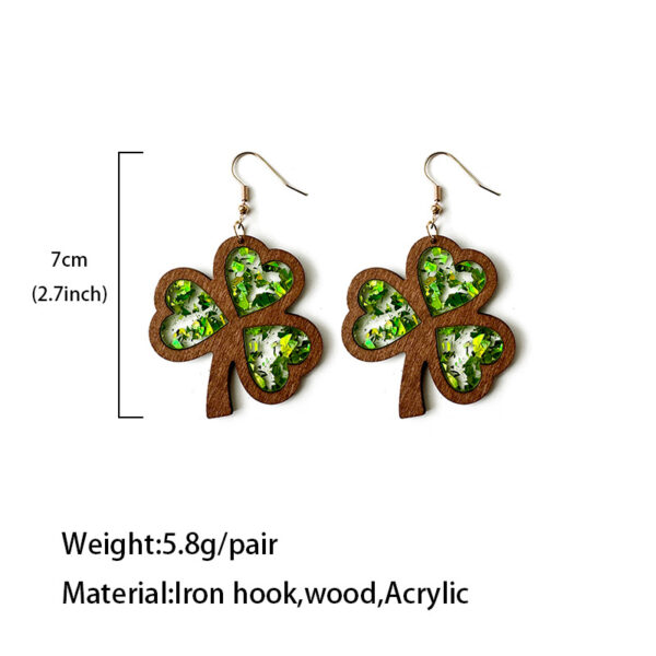 Wholesale St. Patrick's Day Clover Acrylic Earrings