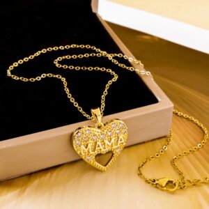 Xl1521 hollow love mama necklace gold