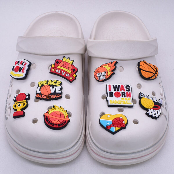 Wholesale Basketball themed soft rubber detachable Croc Charms