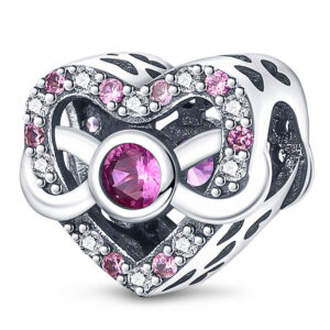 Pac292-heart-shaped figure-eight charm