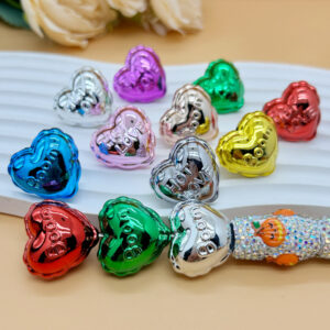 Wholesale Acrylic Uv Plated Metal Christmas Balloon Heart Crystal Beads