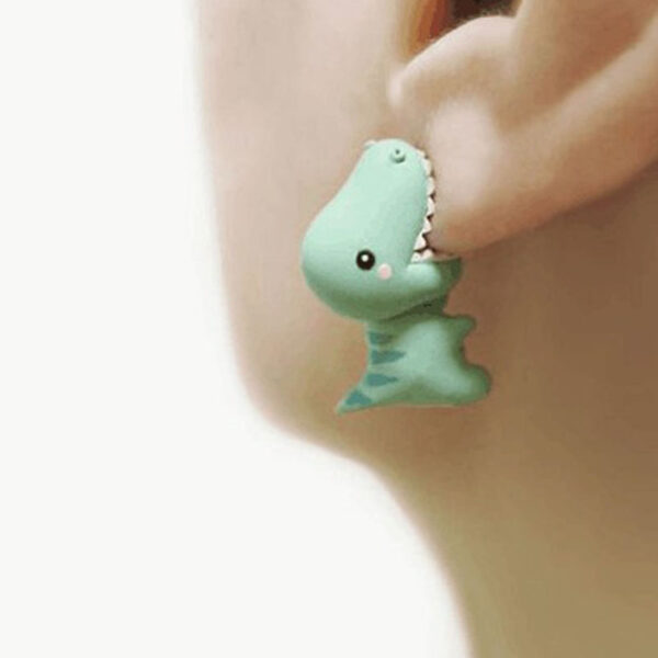 Wholesale Small animal bites ear, dinosaur shark earrings