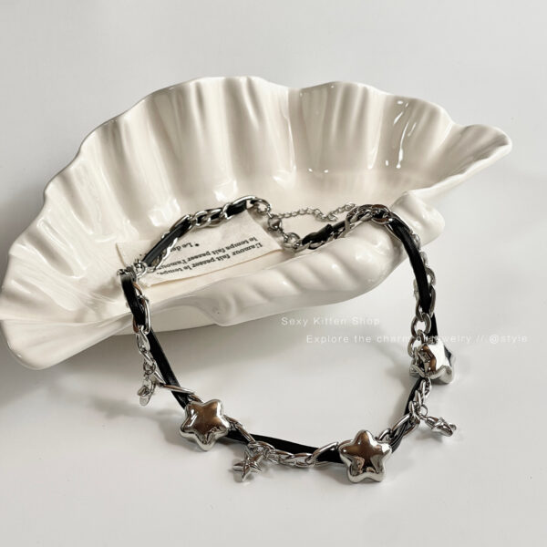 Wholesale Sweet and Cool Black Star Wrapped Necklace