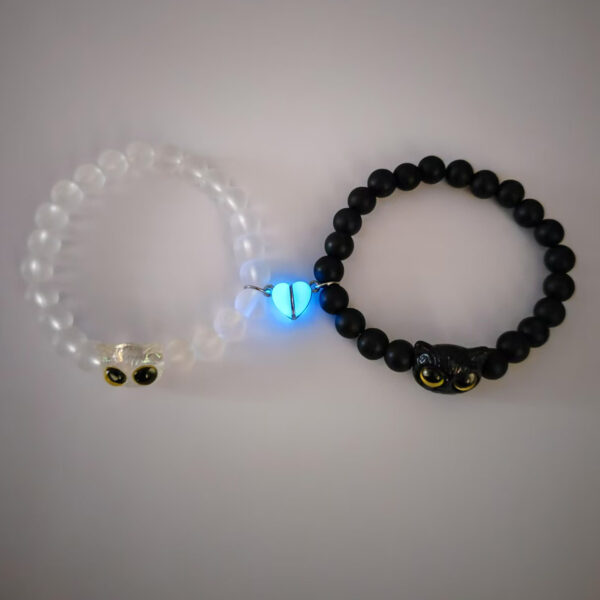 O1CN01zridwN1TBbOxM4wiS_2200812712344-0-cib Wholesale Beaded Bracelet Cute Cat Two-pack Love Magnetic Luminous Cole Bracelet