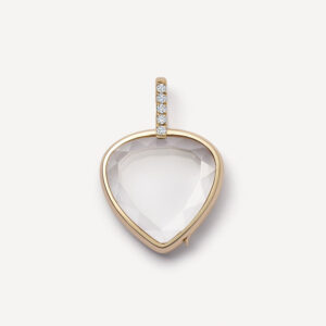 Flat triangle transparent photo box necklace (o-shaped chain)
